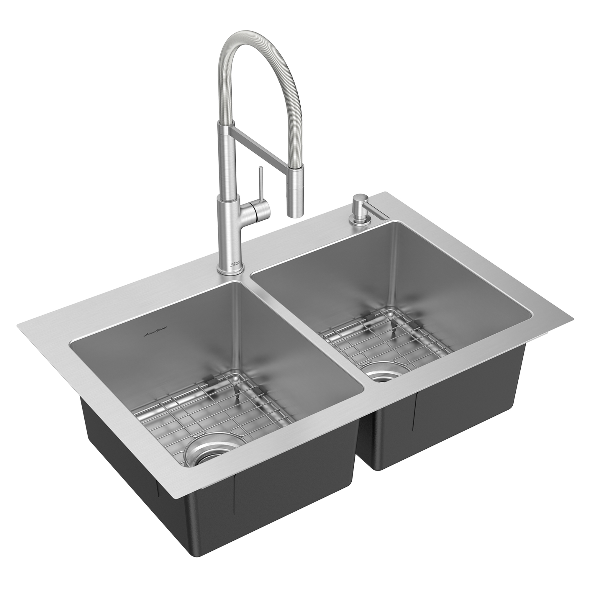 Tamarind® 33 x 22Inch Stainless Steel DoubleBowl 1Hole Kitchen Sink